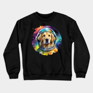 Rainbow Galaxy Astronaut Golden Retriever Crewneck Sweatshirt